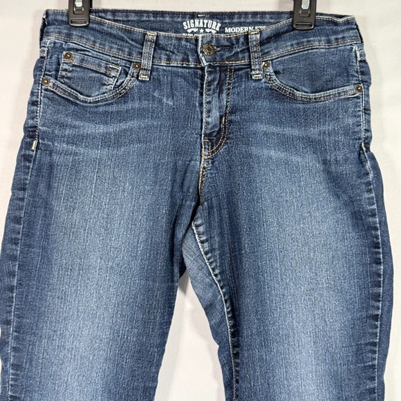Levi's Signature Modern Straight Women's Blue Jeans 30x27" Comfort Rise 9"‎ - Picture 2 of 11